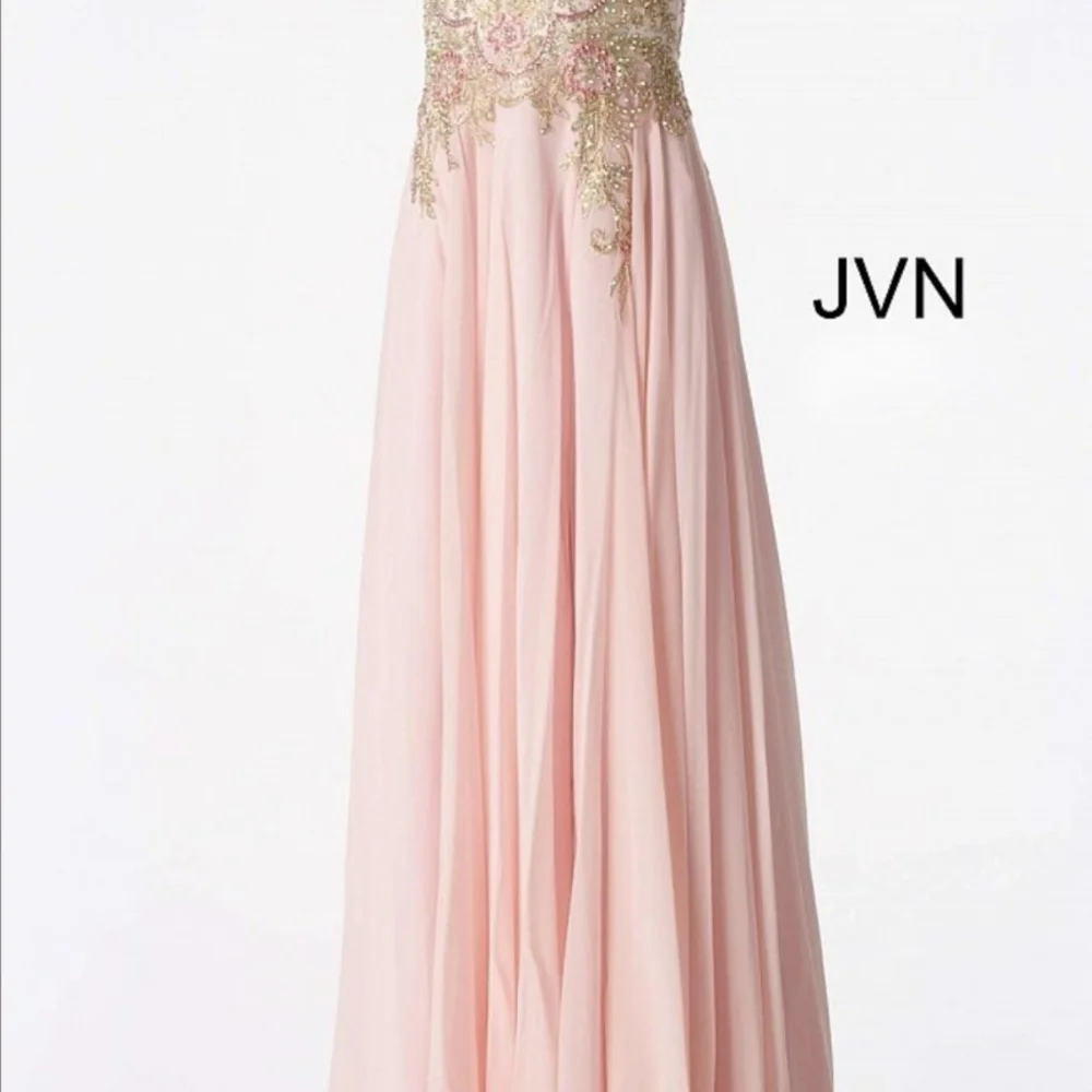 Jovani Elegant Pink Chiffon Dress - Picture 5 of 16